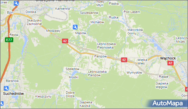 mapa Parszów, Parszów na mapie Targeo