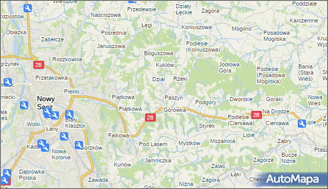 mapa Paszyn, Paszyn na mapie Targeo