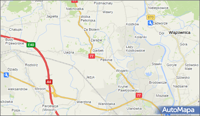 mapa Pełkinie, Pełkinie na mapie Targeo