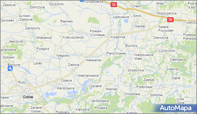 mapa Pierzchów, Pierzchów na mapie Targeo