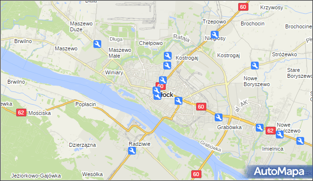 mapa Płock, Płock na mapie Targeo