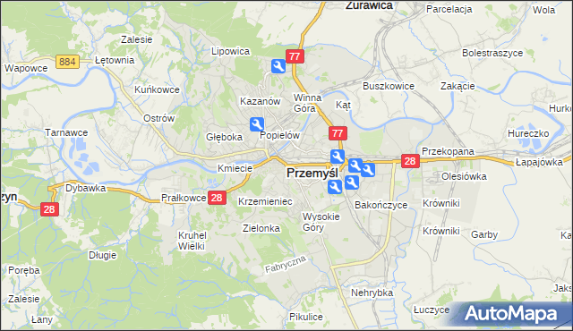 mapa Przemyśla, Przemyśl na mapie Targeo