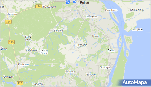 mapa Przęsocin, Przęsocin na mapie Targeo