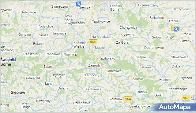 mapa Raciborsko, Raciborsko na mapie Targeo