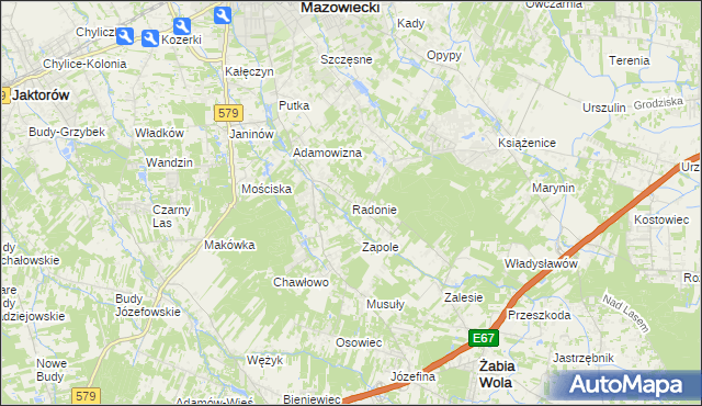 mapa Radonie, Radonie na mapie Targeo