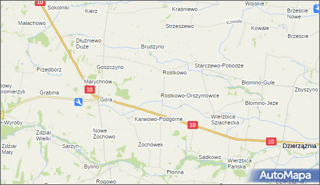 mapa Rostkowo-Orszymowice, Rostkowo-Orszymowice na mapie Targeo