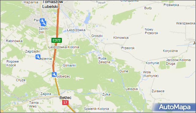mapa Ruda Żelazna, Ruda Żelazna na mapie Targeo