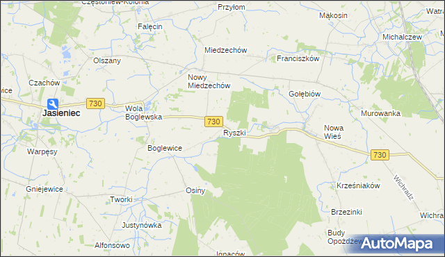 mapa Ryszki, Ryszki na mapie Targeo