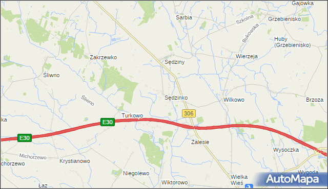 mapa Sędzinko, Sędzinko na mapie Targeo