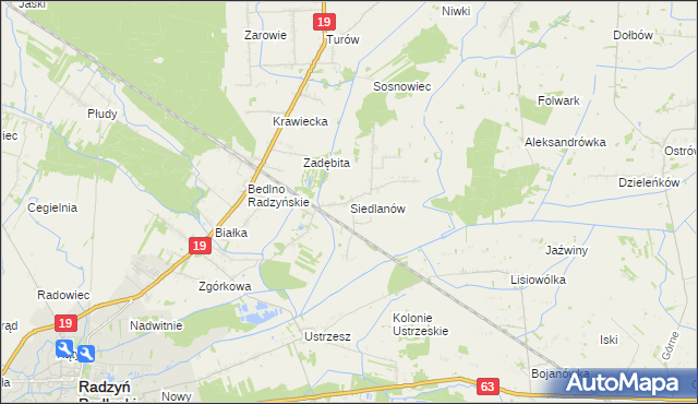 mapa Siedlanów, Siedlanów na mapie Targeo