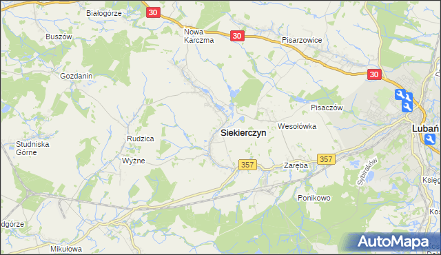 mapa Siekierczyn, Siekierczyn na mapie Targeo