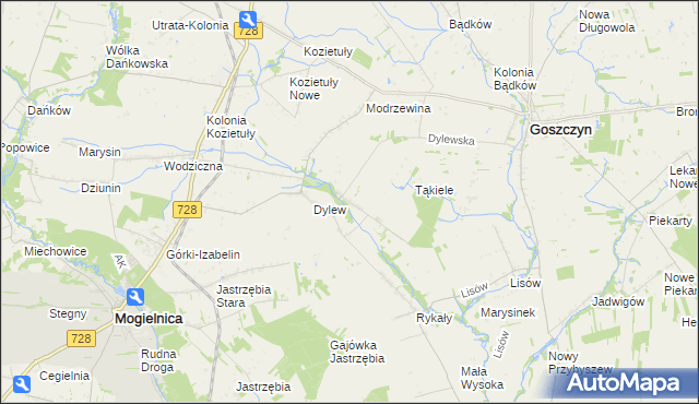 mapa Sielec gmina Goszczyn, Sielec gmina Goszczyn na mapie Targeo