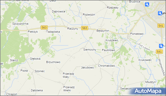 mapa Siemcichy, Siemcichy na mapie Targeo