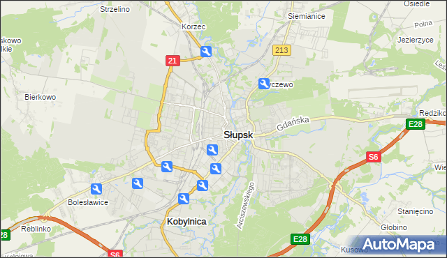 mapa Słupska, Słupsk na mapie Targeo