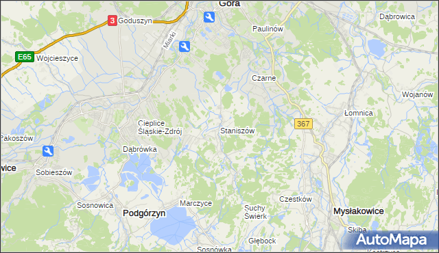 mapa Staniszów, Staniszów na mapie Targeo