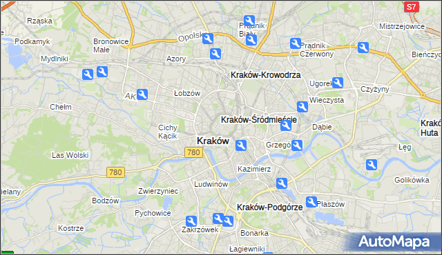 mapa Stare Miasto gmina Kraków, Stare Miasto gmina Kraków na mapie Targeo