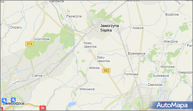 mapa Stary Jaworów, Stary Jaworów na mapie Targeo