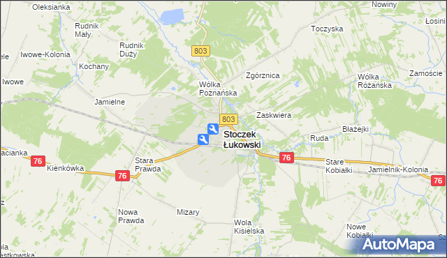 mapa Stoczek Łukowski, Stoczek Łukowski na mapie Targeo