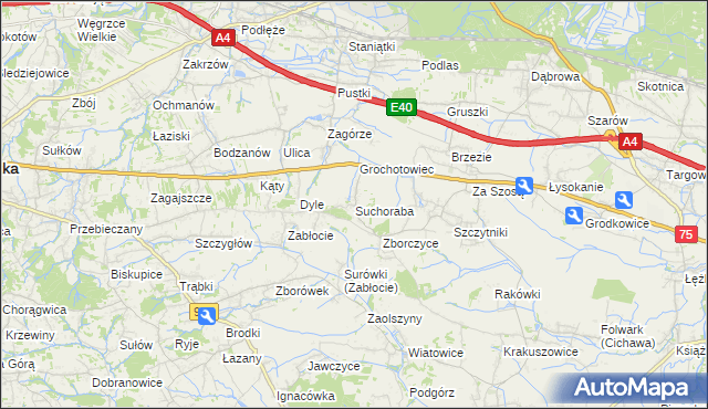 mapa Suchoraba, Suchoraba na mapie Targeo