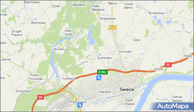 mapa Sulnówko, Sulnówko na mapie Targeo