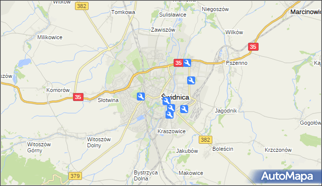 mapa Świdnicy, Świdnica na mapie Targeo