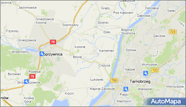 mapa Świężyca, Świężyca na mapie Targeo
