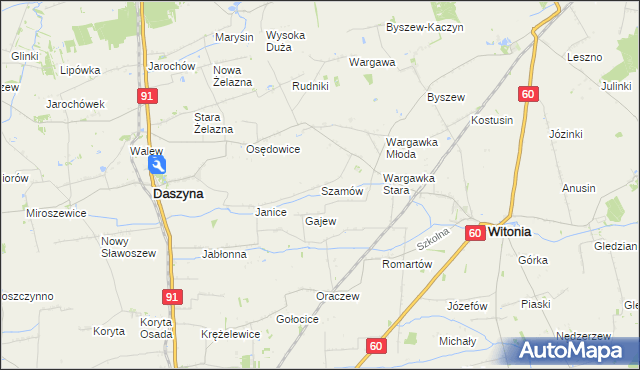 mapa Szamów, Szamów na mapie Targeo