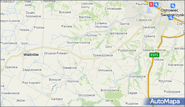 mapa Szwarszowice, Szwarszowice na mapie Targeo