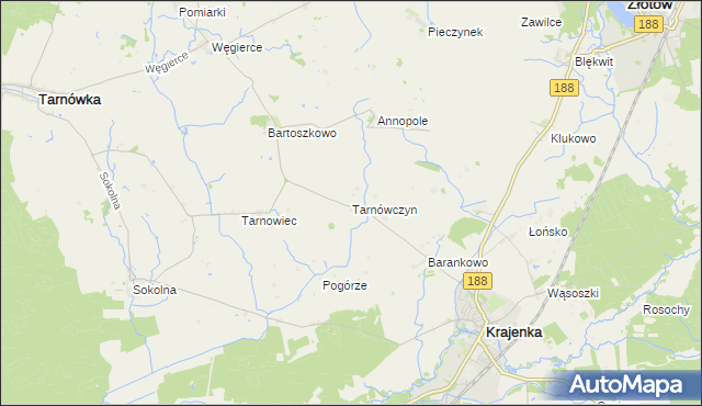 mapa Tarnówczyn, Tarnówczyn na mapie Targeo