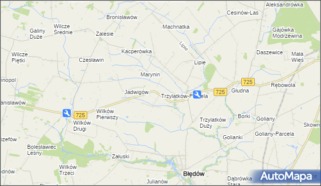 mapa Trzylatków-Parcela, Trzylatków-Parcela na mapie Targeo