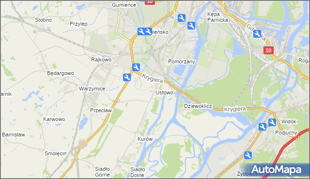 mapa Ustowo, Ustowo na mapie Targeo