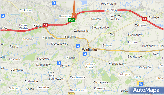 mapa Wieliczka, Wieliczka na mapie Targeo
