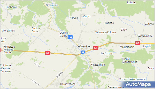 mapa Wisznice, Wisznice na mapie Targeo