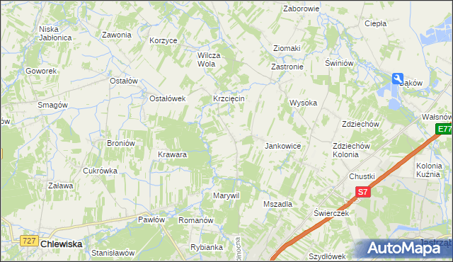 mapa Wysocko gmina Szydłowiec, Wysocko gmina Szydłowiec na mapie Targeo