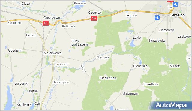 mapa Zbytowo, Zbytowo na mapie Targeo