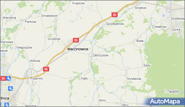 mapa Zebrzydów, Zebrzydów na mapie Targeo