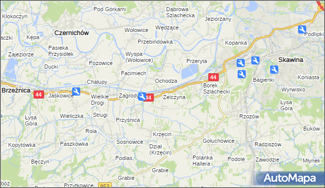 mapa Zelczyna, Zelczyna na mapie Targeo