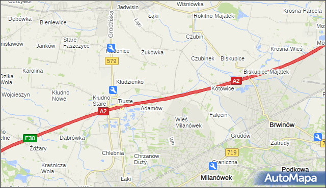 mapa Żuków gmina Grodzisk Mazowiecki, Żuków gmina Grodzisk Mazowiecki na mapie Targeo