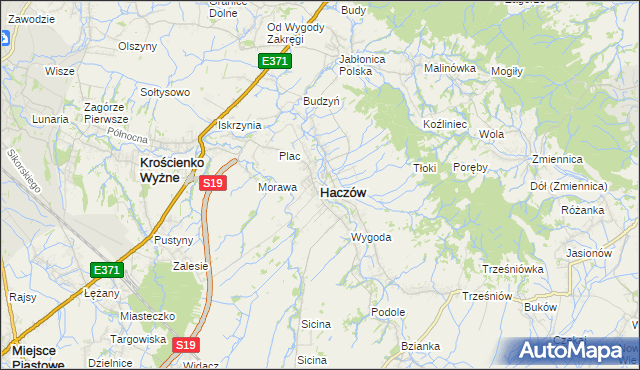mapa Haczów, Haczów na mapie Targeo