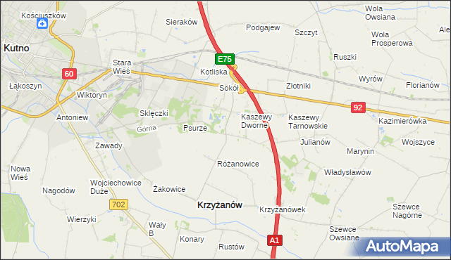 mapa Kaszewy-Spójnia, Kaszewy-Spójnia na mapie Targeo