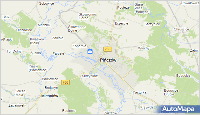 mapa Pińczów, Pińczów na mapie Targeo