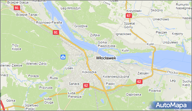 mapa Włocławka, Włocławek na mapie Targeo