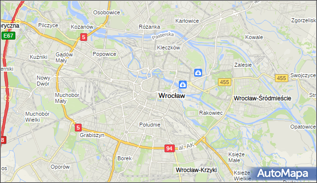mapa Wrocławia, Wrocław na mapie Targeo