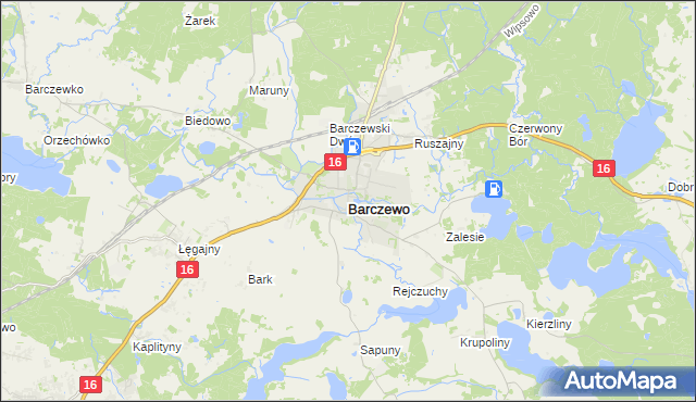 mapa Barczewo, Barczewo na mapie Targeo