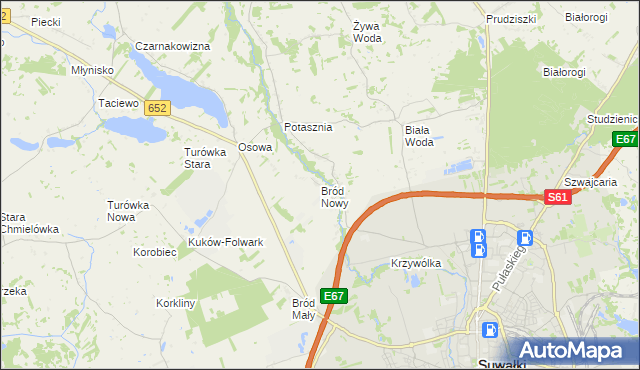 mapa Bród Nowy, Bród Nowy na mapie Targeo