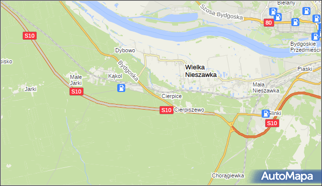 mapa Cierpice gmina Wielka Nieszawka, Cierpice gmina Wielka Nieszawka na mapie Targeo