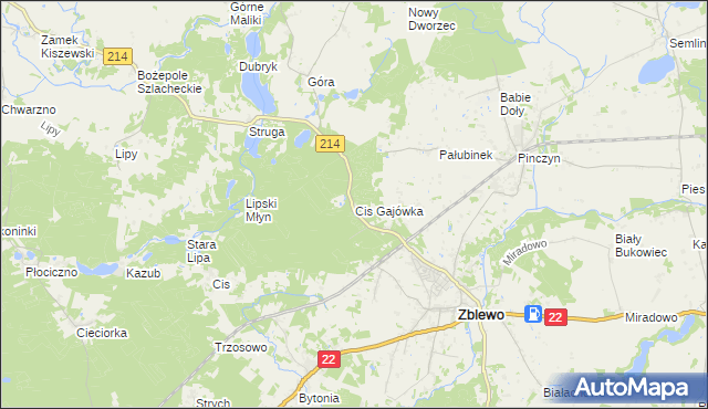 mapa Cis Gajówka, Cis Gajówka na mapie Targeo