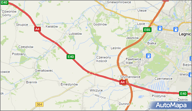 mapa Czerwony Kościół, Czerwony Kościół na mapie Targeo