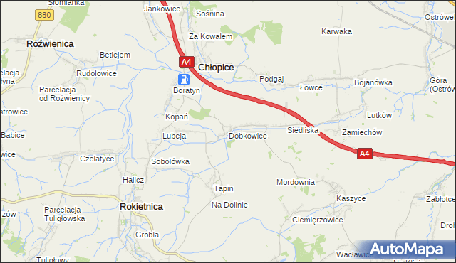 mapa Dobkowice gmina Chłopice, Dobkowice gmina Chłopice na mapie Targeo