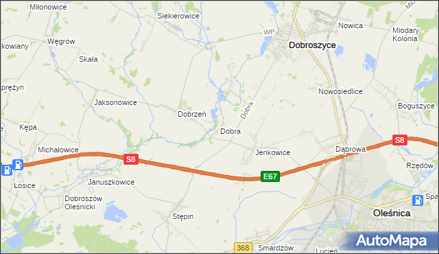 mapa Dobra gmina Dobroszyce, Dobra gmina Dobroszyce na mapie Targeo